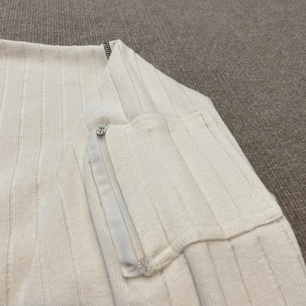 VTG Point Zero Sweater Men Large White V Neck Ribbed Knit Pullover Skater Grunge
